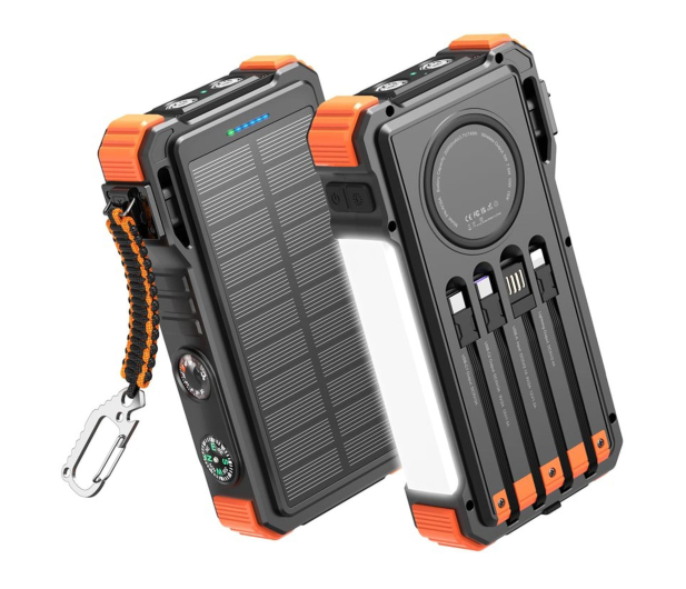 ExtraLink POWERBANK SOLARNY 20000MAH 45W INDUKCJA LAMPA LATARKA - 1570060 - zdjęcie
